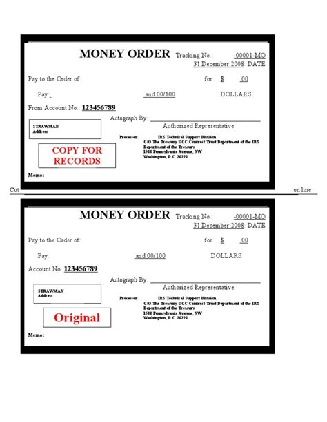 blank money order template pdf